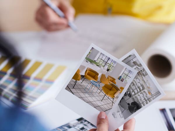 an IKEA coworkes advises a business customer with a project