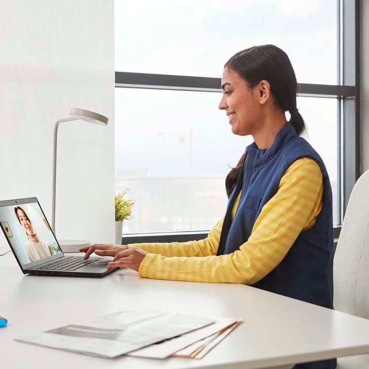 An IKEA employee working on an online planner