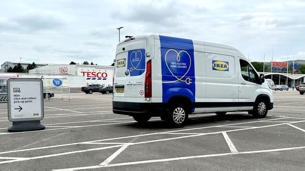 An IKEA van sits in a TESCO car park