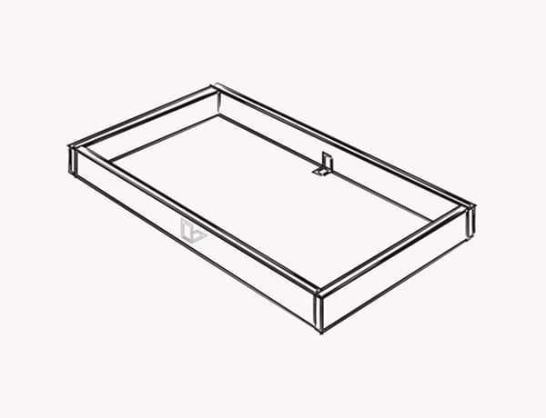 An illustration of how to build the base frame for a kitchen island.