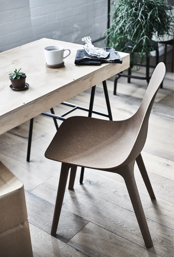 An ODGER chair and a homemade dining table.