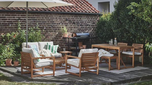 An outdoor patio set.