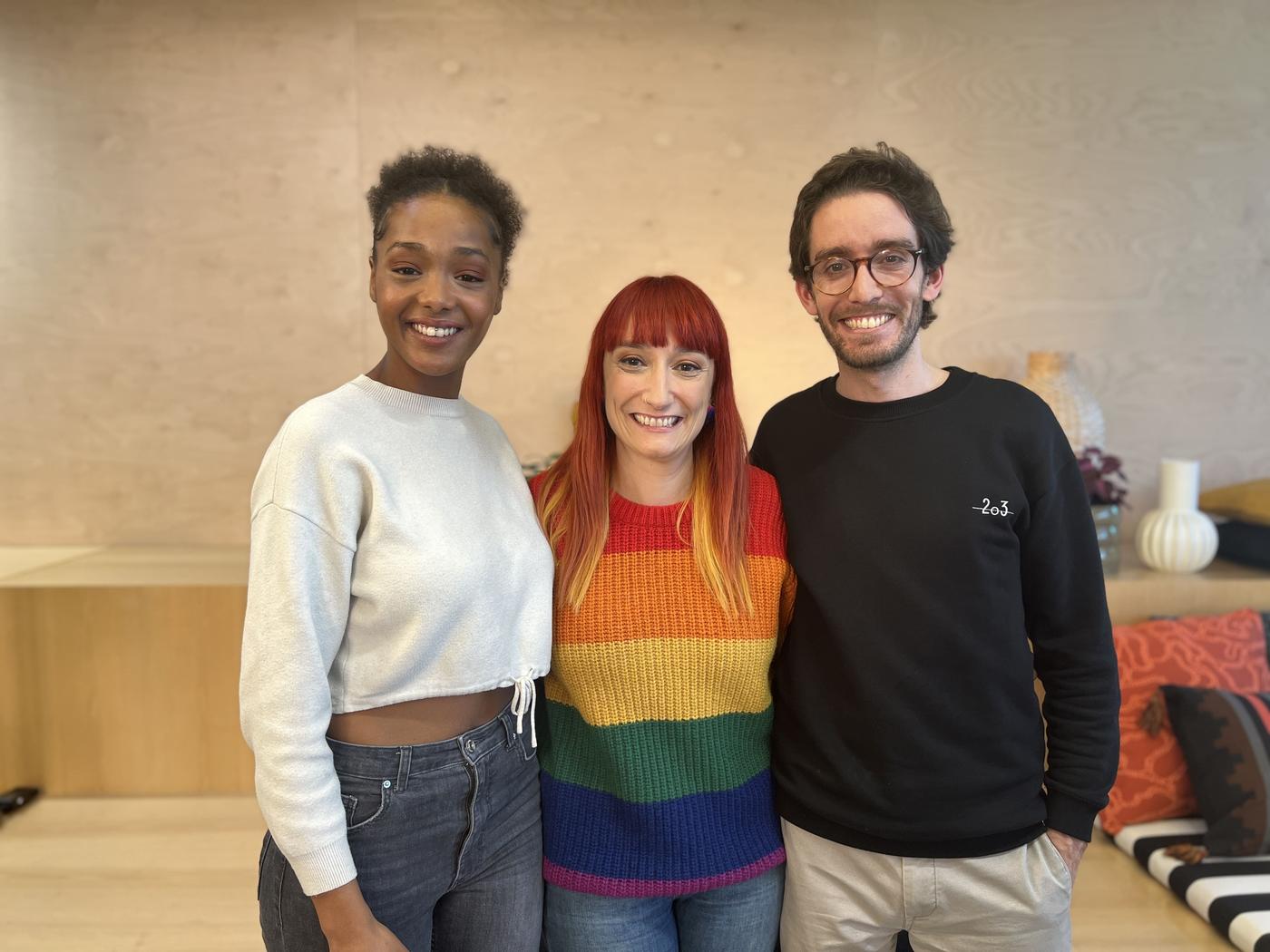 Ana Markl e dois convidados do podcast Igualmente