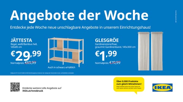 Angebot der Woche: Jättesta Regal 29,99€ statt 69,99 und Glesgröe GardinenstoreParr 1,99 statt 19,99€