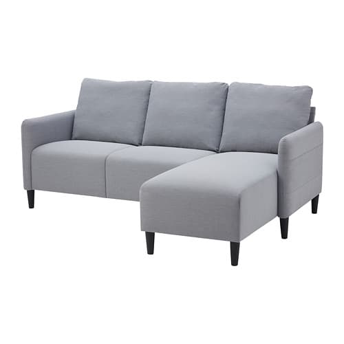 ANGERSBY so 3 con chaiselongue/KNISA gris claro
