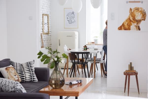 Anikó and Robert love their open-plan dining and living room.