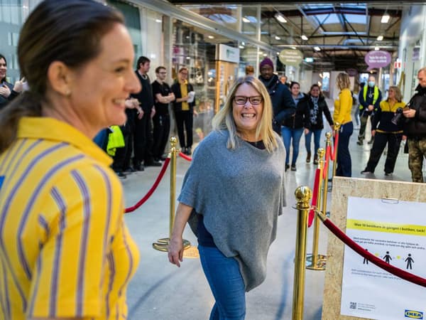 Anita Pettersson var en av de första kunderna in i butiken.