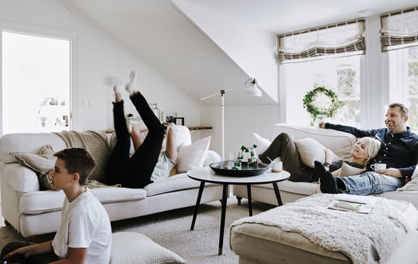 Annika’s family in their ‘everyday’ room