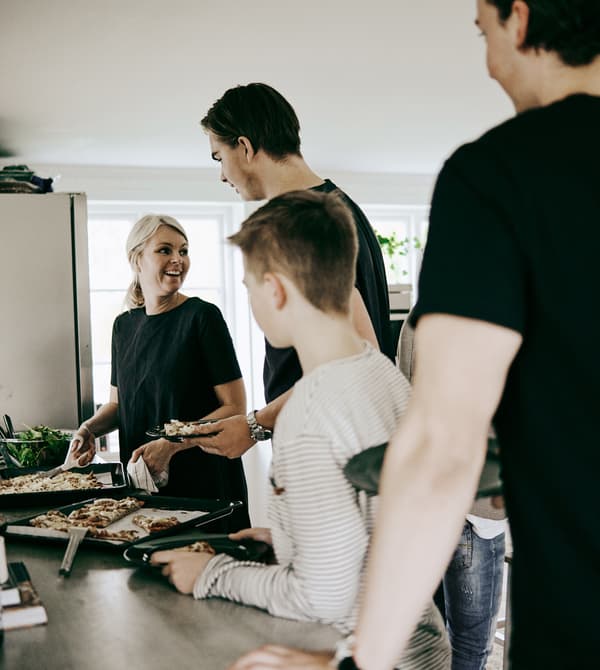 Annika’s family queue up for a second helping