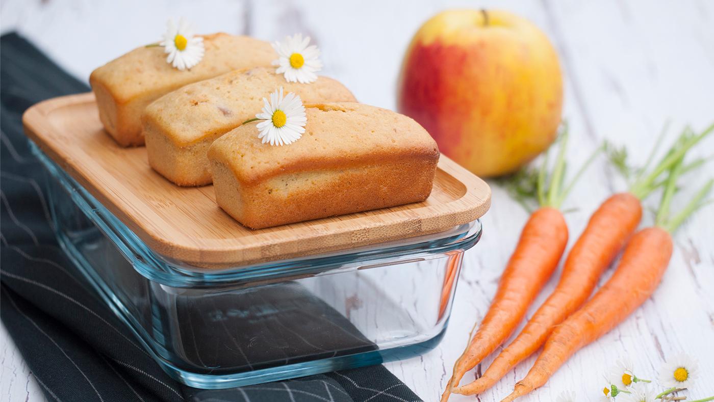 Apfel-Karotten-Minikuchen aus Tresterresten