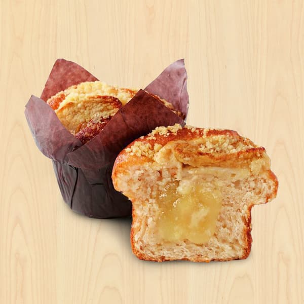 Apple and cinnamon-filled muffin