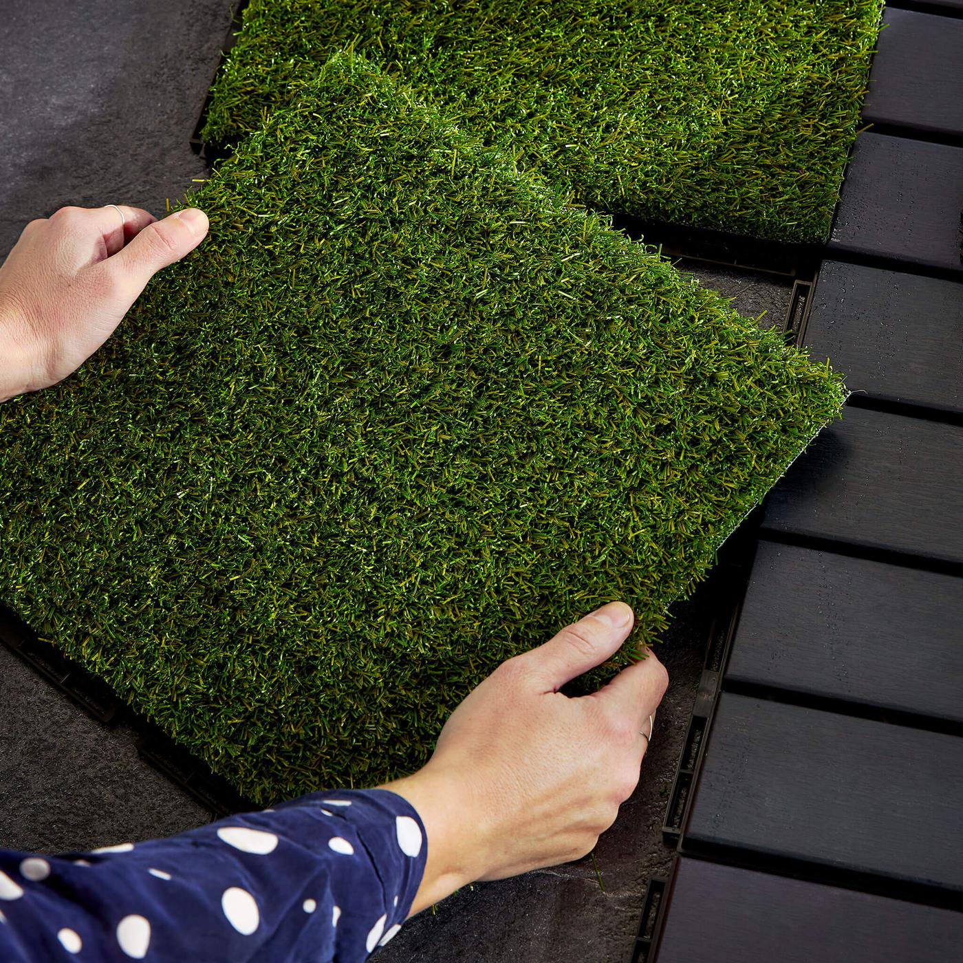 Плитка из искусственной зеленой травы