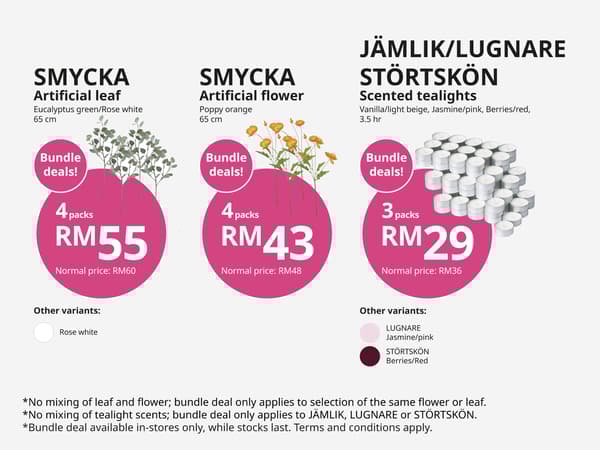 artificial plants and candles, even more affordable bundle deals