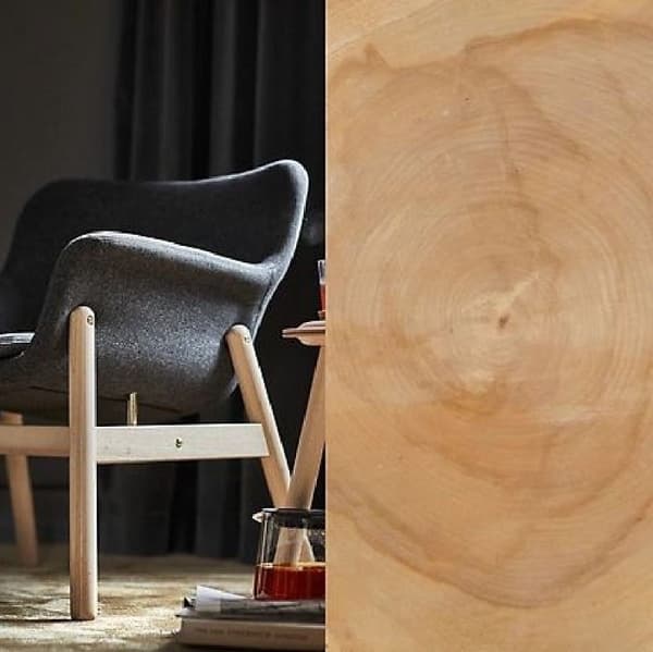 Atzveltnes krēsls un saplāksnis blakus tam