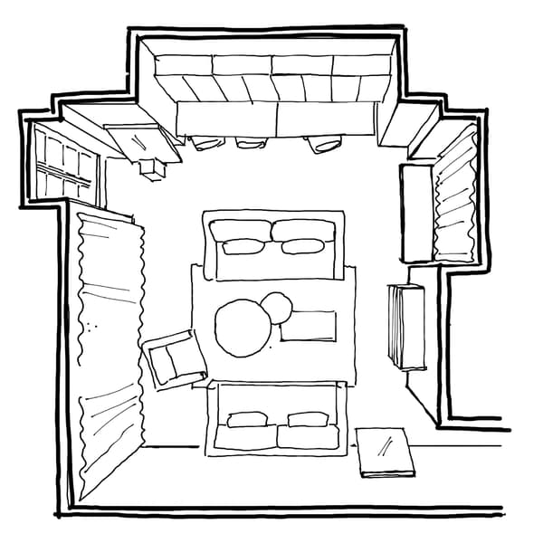 Auch wenn dieses Wohnzimmer 29 m² groß ist, lassen sich die Ideen durchaus auf einen Raum jeder Größe übertragen.