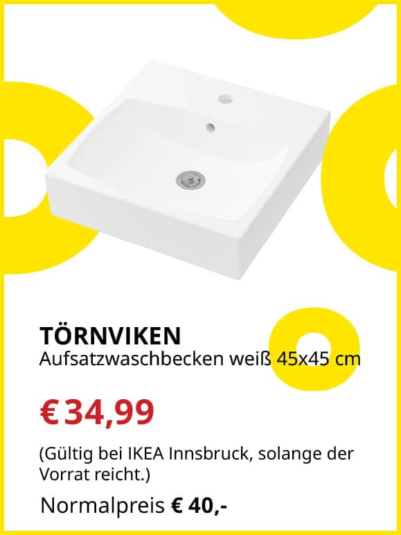 Aufsatzwaschbecken weiß für 34,99 € statt 40,- €