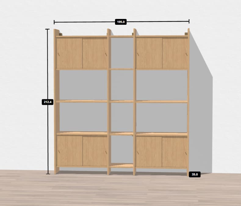 Auszug aus einer Planung mit dem LÅDMAKARE Planer.