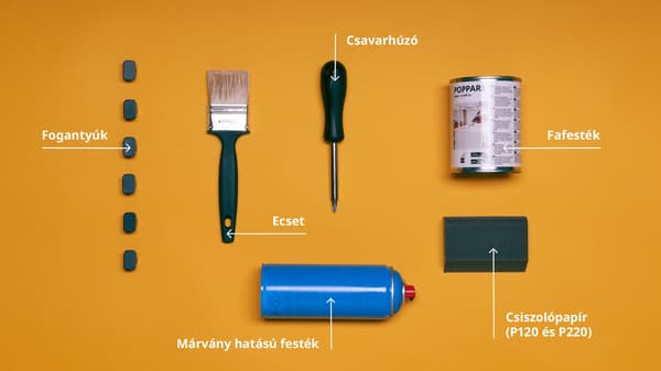 Az eszközök, amikre a RAST komód átalakításához szükséged lesz.