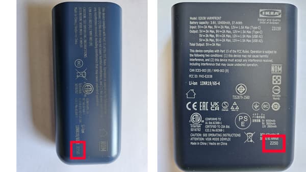 Az IKEA arra kér minden vásárlót, aki rendelkezik VARMFRONT 10 400 mAh kapacitású hordozható töltővel (modellszám: E2038), dátumbélyegző: (ÉÉHH) 2313, 2316, 2318 vagy 2319, vagy VARMFRONT 5200 mAh kapacitású hordozható töltővel (modellszám: E2037), dátumbélyegző: (ÉÉHH) 2318, 2319 vagy 2322.
