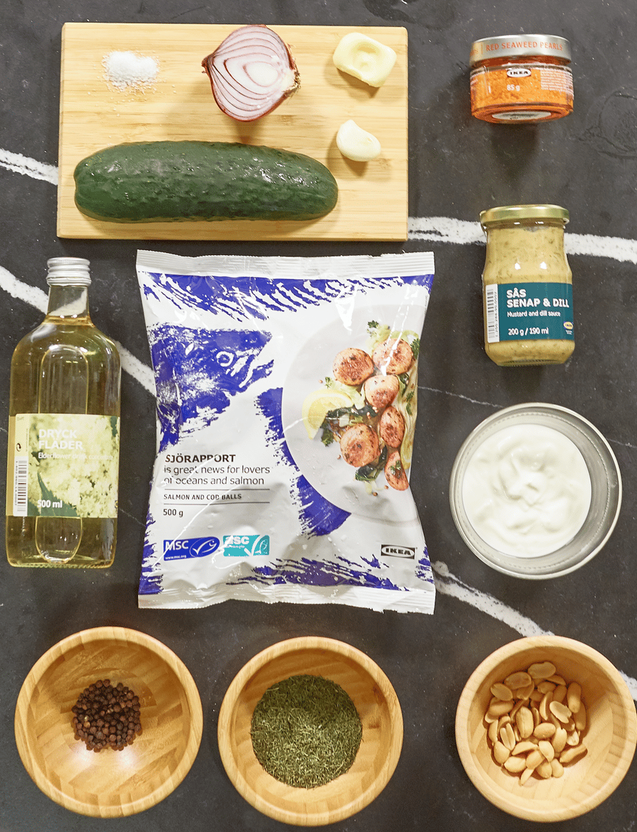 Salmon meatballs with mustard and dill IKEA Spain