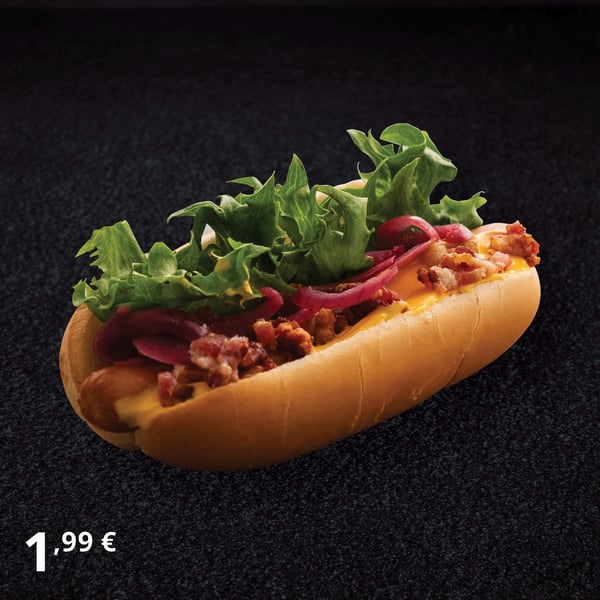 Bacon and cheddar hot dog