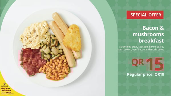 Bacon & mushroom breakfast