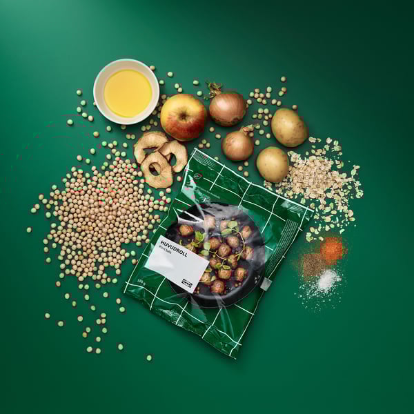 Bag of plant balls with ingredients surrounding it linking to the plant ball announcement