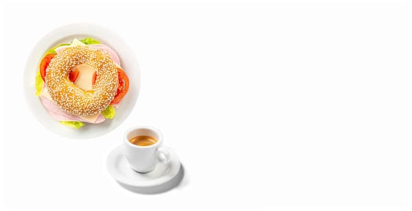 Bagel šunka sýr, espresso/lungo