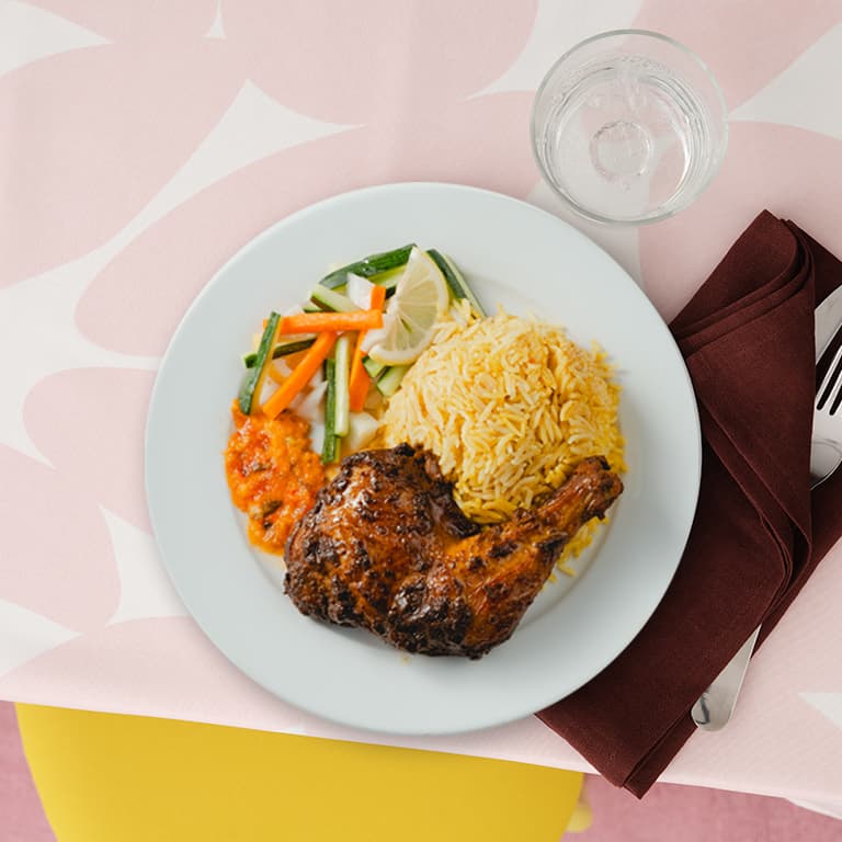 Baked Chicken Mandi with Biryani Rice