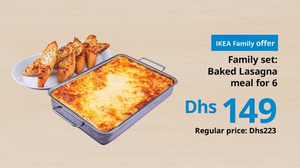 Baked Lasagna: Dhs 149