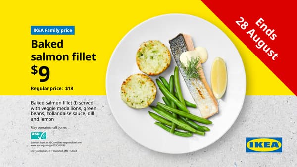 Baked salmon fillet.