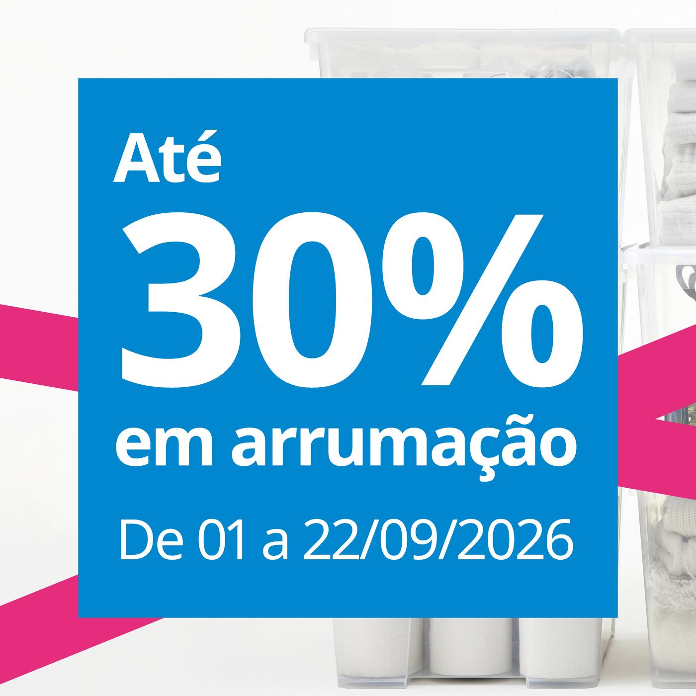 Banner 30% em arrumação