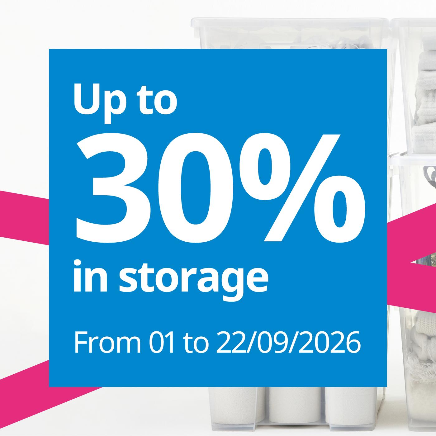 Banner 30% in storage