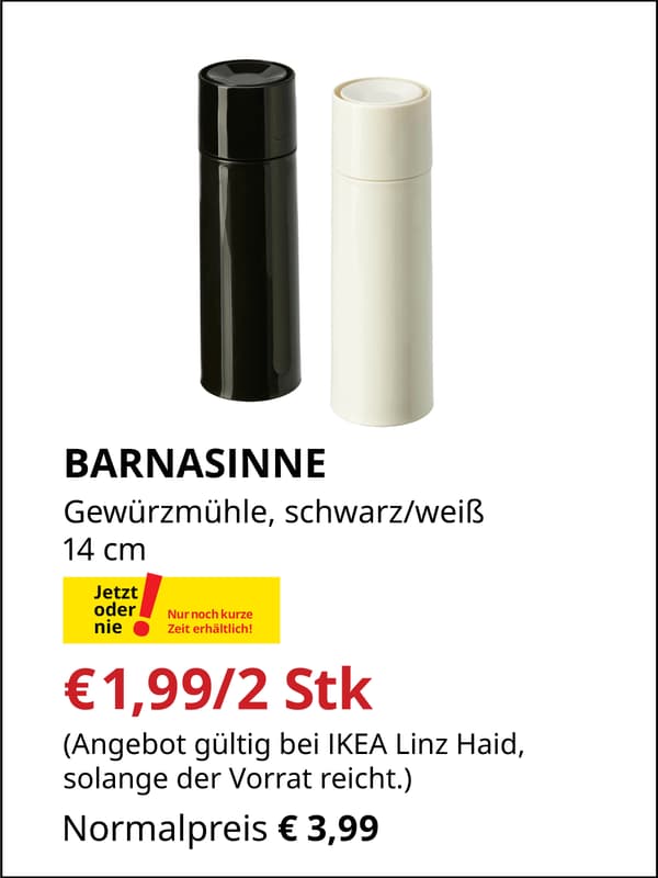BARNASINNE, Gewürzmühle, €1,99