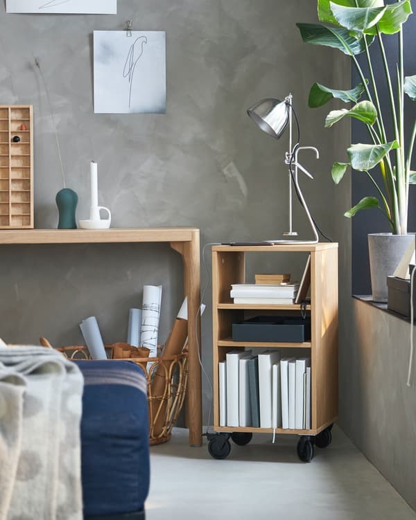 Baskets and boxes to organise the living room