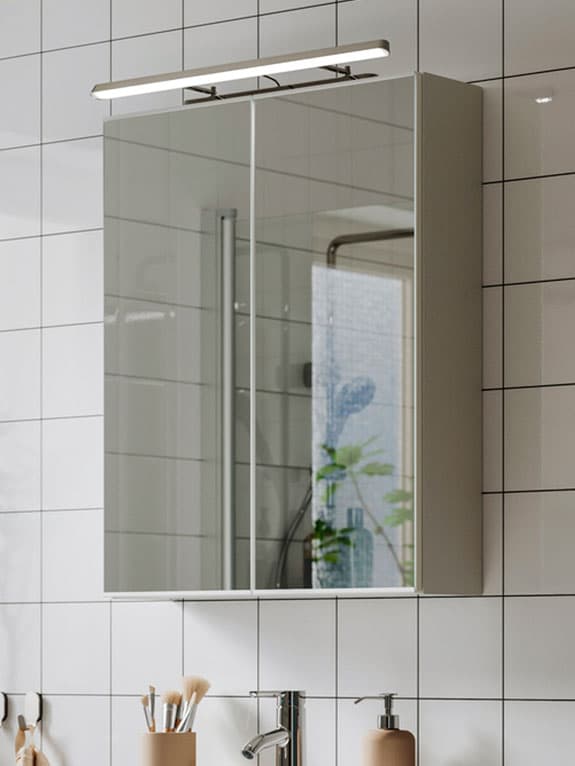 Bathroom mirror with cab light