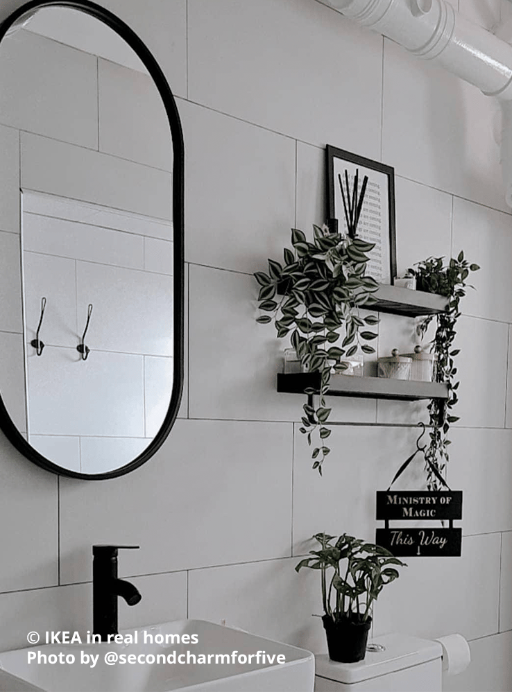 Bathroom setting. IKEA in real homes Photo by @secondcharmforfive