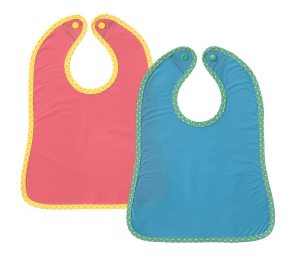 bavoirs pour enfant MATVRÅ, bleu et rouge, vendus en paquet de 2.