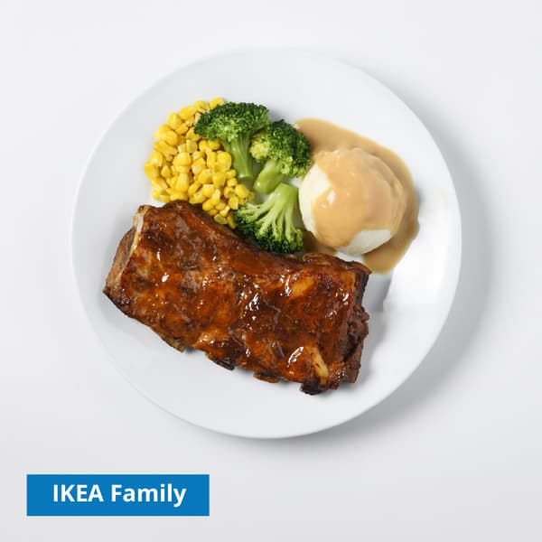 BBQ Pork Spare Ribs
served with Mashed Potatoes, Corn, and Broccoli
149 THB