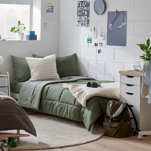 bed in dorm room