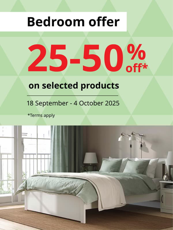 Bedroom offer 25-50% off select products