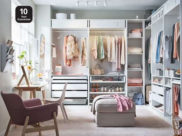 Bedroom showcasing PAX wardrobes