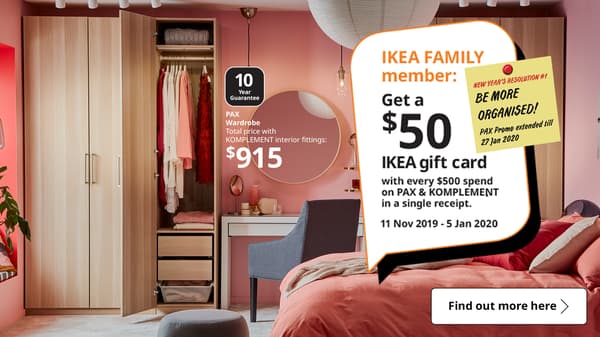 Bedroom showcasing PAX wardrobes