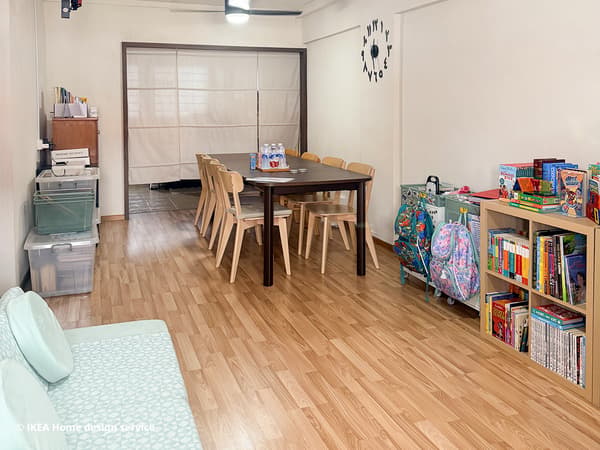Before photo taken of living room in a 3-room HDB flat for a family of four in Bishan, Singapore, designed by IKEA Home design service