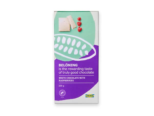 BELÖNING White Chocolate with Raspberries