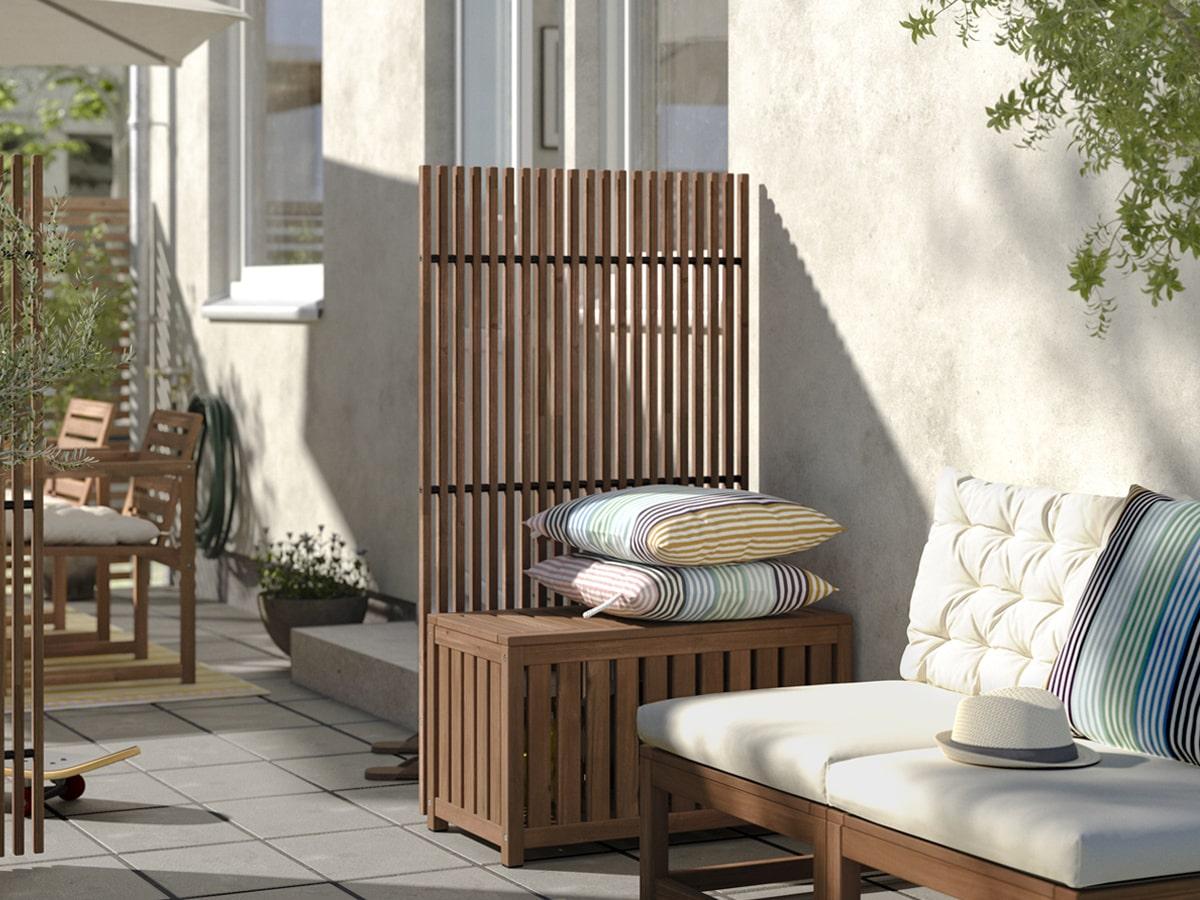 IKEAアウトドア木製収納ベンチキャビネット「エップラロー」 IKEAアウトドア木製収納ベンチキャビネット「エップラロー」 つくさ