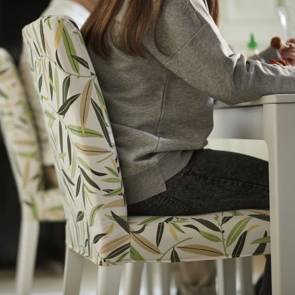 BERGMUND Krzesło, biały/Fågelfors wielobarwny