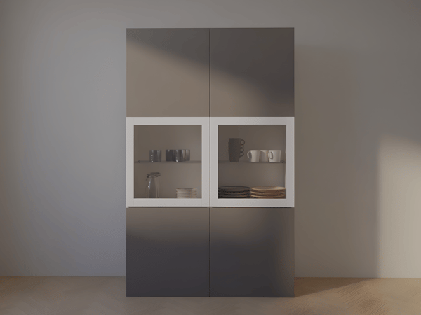 BESTÅ Storage combination w glass doors