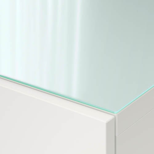 BESTÅ
Top panel, glass white/light green, 120x40 cm