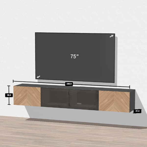 BESTÅ TV console bench with four door cabinets.